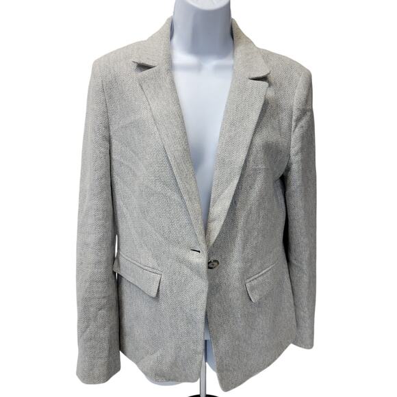 The Loft Jackets & Blazers - Ann Taylor Loft Women's 8 Gray one-Button Blazer Jacket casual office